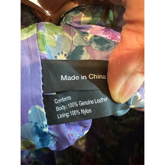 Maxx New York Pink Genuine Leather & Nylon Lined Handbag With Floral Interior De - Picture 4 of 13